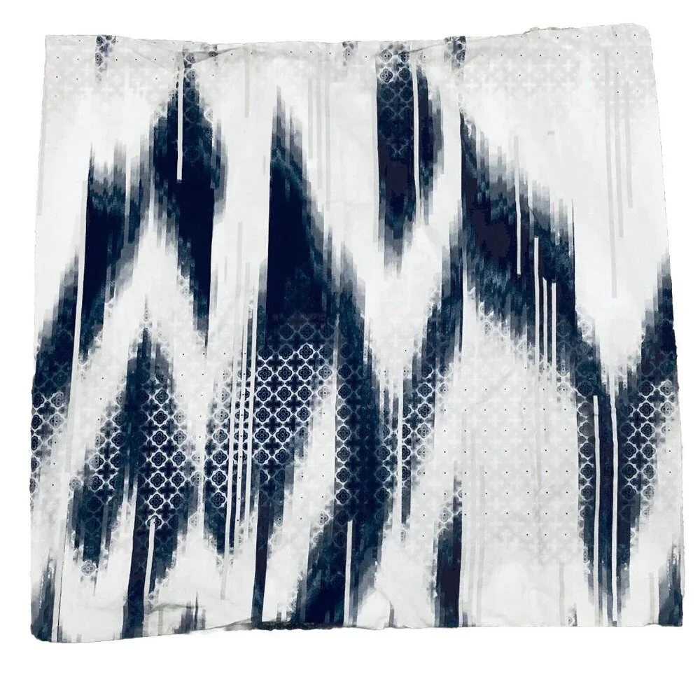 West Elm Set of 2 Navy Blue White Square Pillowcase 26” x 26” Pillow cover Dye